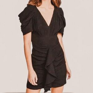 C/MEO Collective Soaked Black Mini Dress – Modern Romantic Rufflecore Medium